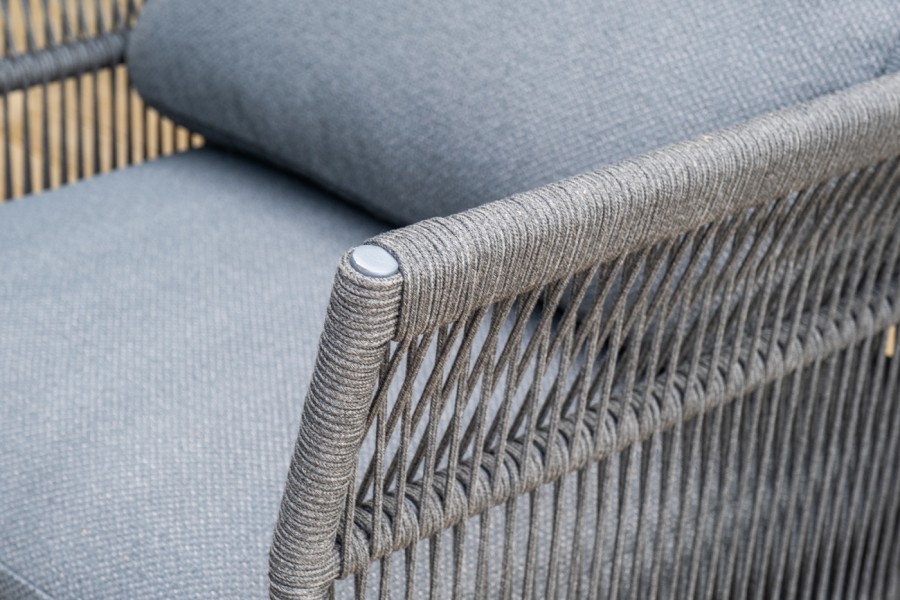 Кресло плетеное из роупа Лугано, темно-серый 4sis