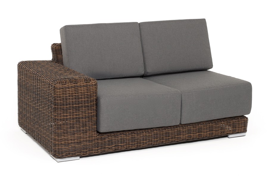 Диванный правый модуль Капри с подушками, цвет коричневый