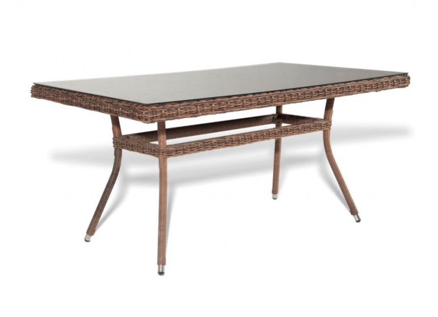 Обеденный стол из искусственного ротанга Латте Brown 200х90см 4sis