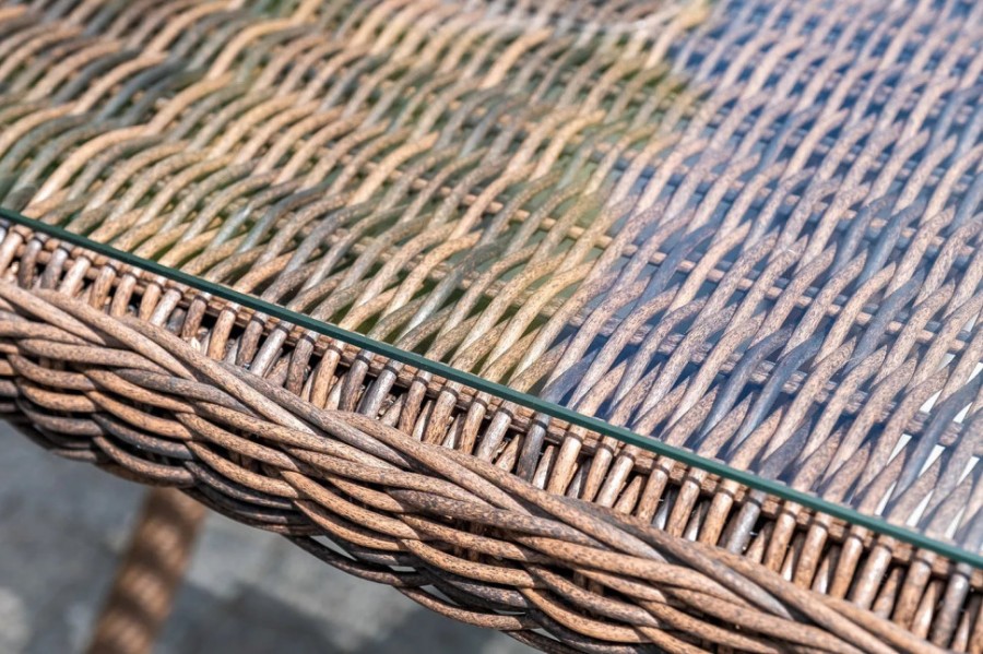 Обеденный стол из искусственного ротанга Латте Brown 200х90см 4sis