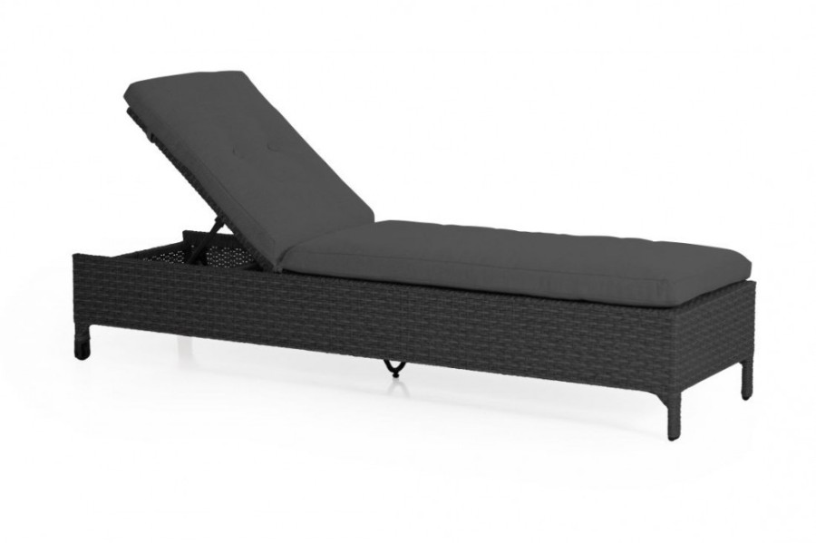 Шезлонг плетеный Soho black Brafab