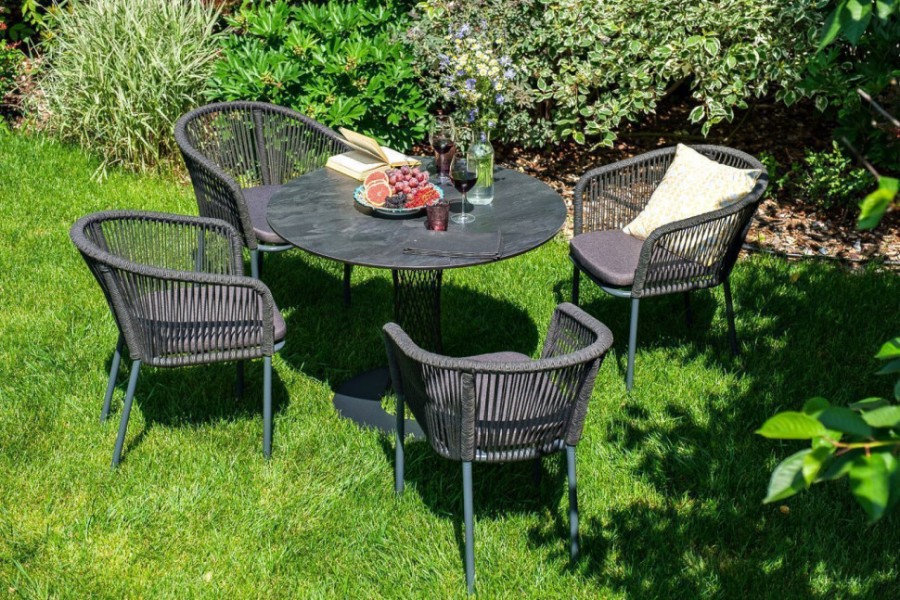 Обеденный стол из HPL Диего 120 серый гранит