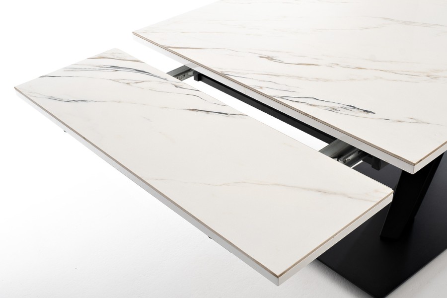 Стол Юпитер раздвижной обеденный, керамика, белый глянец 4sis