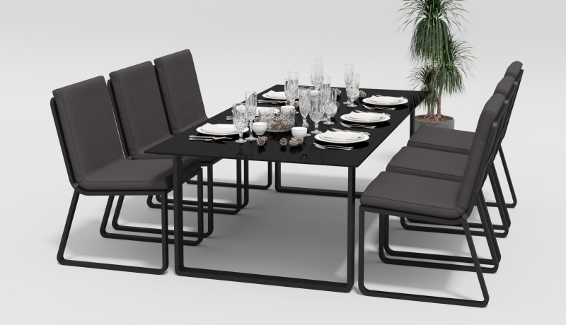 Обеденная группа Voglie-2 220 антрацит Gardenini