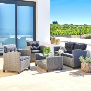 Комплект плетеной мебели AFM-805B Beige/Dark grey Афина