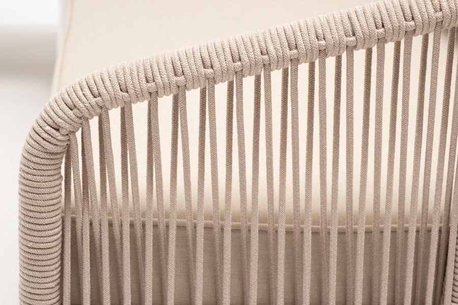 Модульная лаунж-зона Канны из роупа со столом Диего, бежевая 4sis