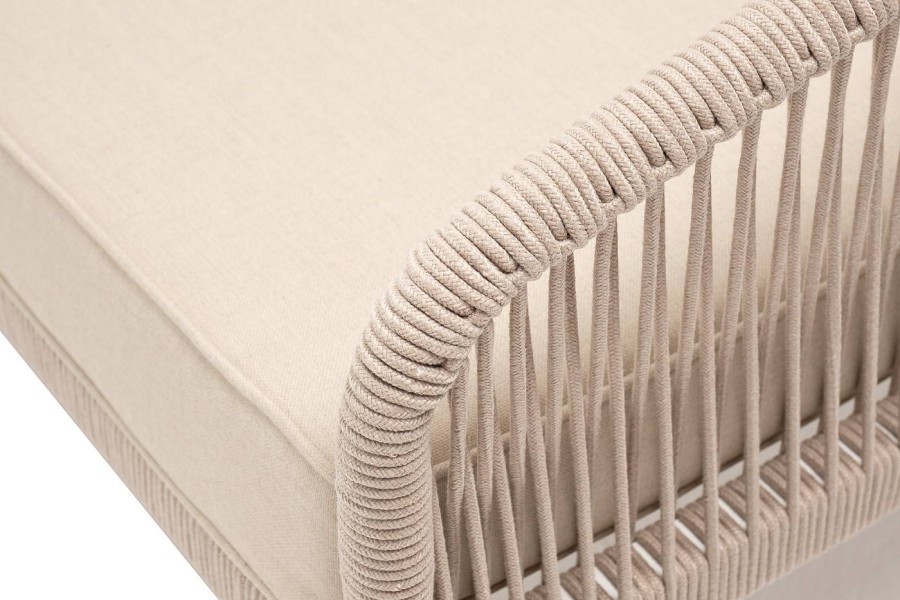 Модульная лаунж-зона Канны из роупа со столом Диего, бежевая 4sis