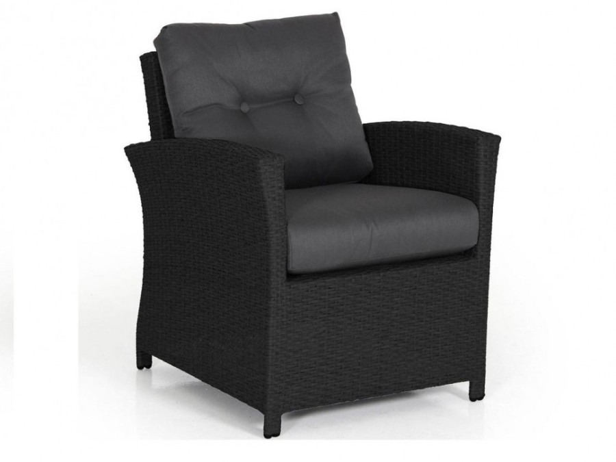 Кресло плетеное Soho black Brafab