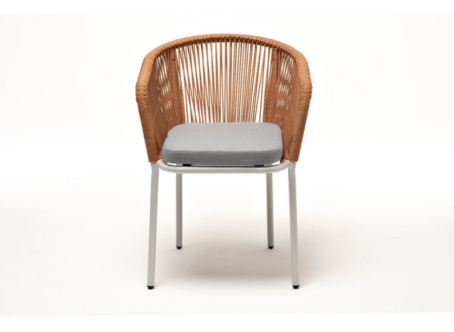 Плетеный стул из роупа Марсель оранжевый 4sis