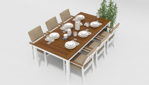 Обеденная группа Bella 220 бежевая Gardenini