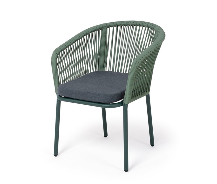 Стул плетеный из роупа Марсель, серо-зеленый 4sis