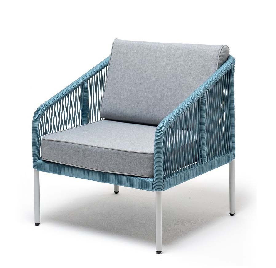 Лаунж-зона 4-местная Канны из роупа со столом Глория бирюзовая 4sis