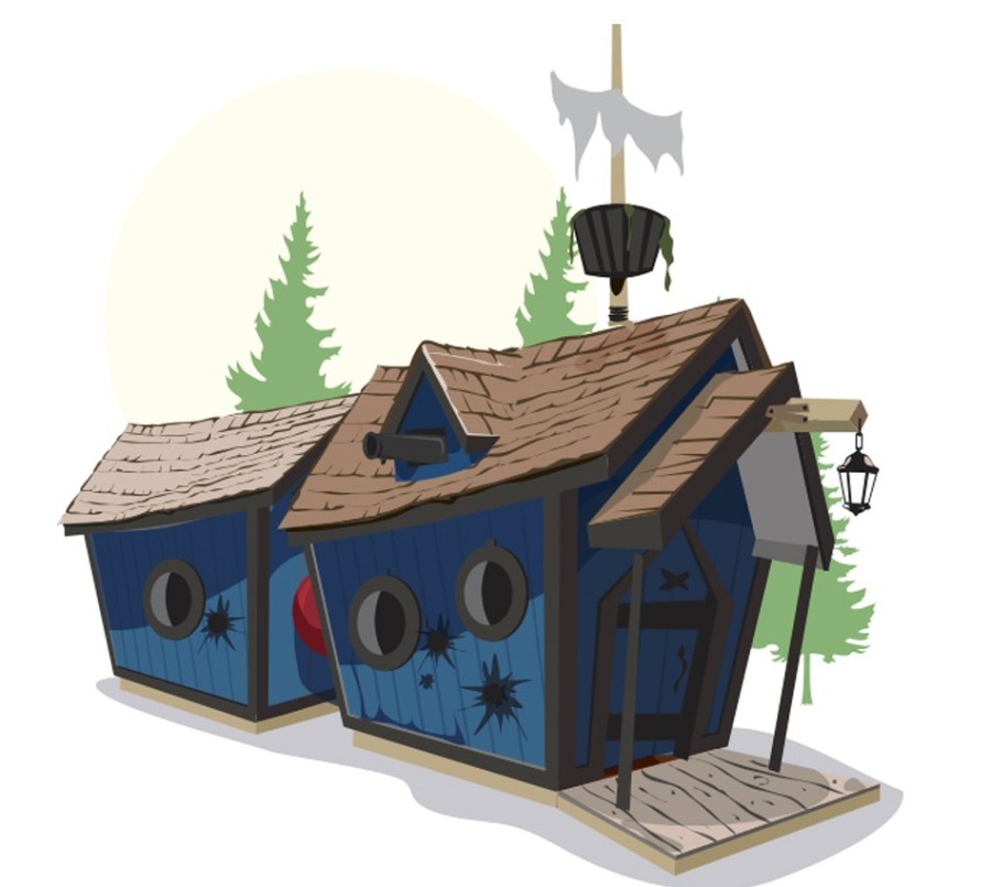 Домик Пиратский двойной KidsCrookedHouse