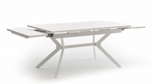 Стол Меркурий раздвижной обеденный, керамика, белый глянец, 4sis