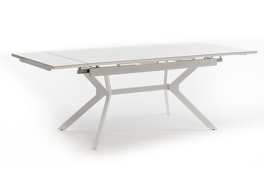 Стол Меркурий раздвижной обеденный, керамика, белый глянец, 4sis