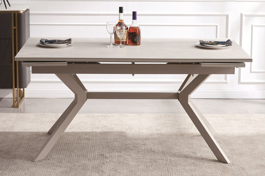 Стол Меркурий раздвижной обеденный, керамика, белый глянец, 4sis