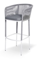 Cтул барный плетеный из роупа Марсель, светло-серый 4sis