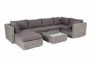 Лаунж-зона Лунго из искусственного ротанга гиацинт Graphite 4sis