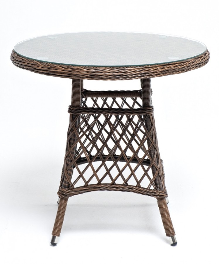 Стол из искусственного ротанга 80 Эспрессо коричневый 4sis