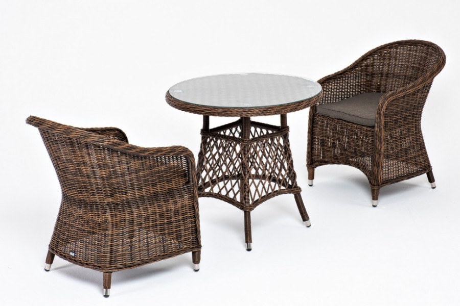 Стол из искусственного ротанга 80 Эспрессо коричневый 4sis