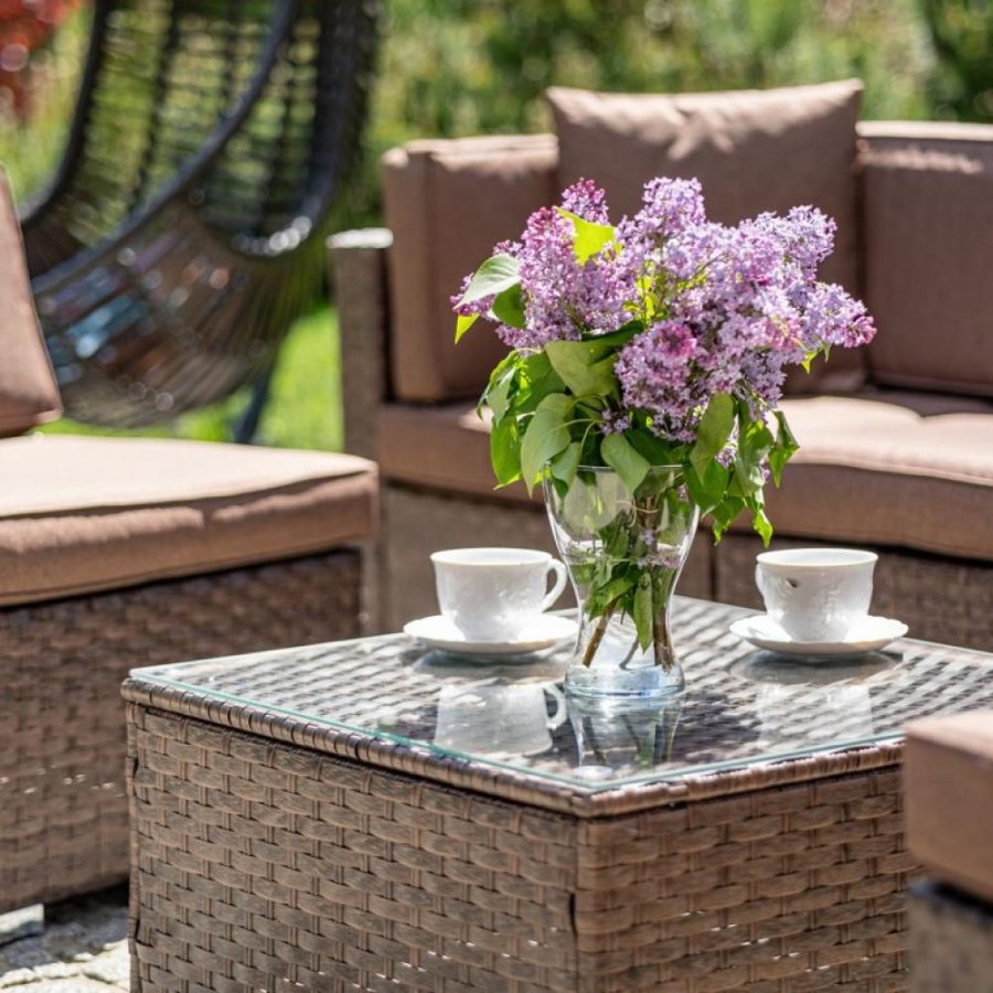 Плетеный модульный диван YR822BB-Brown/Brown Афина