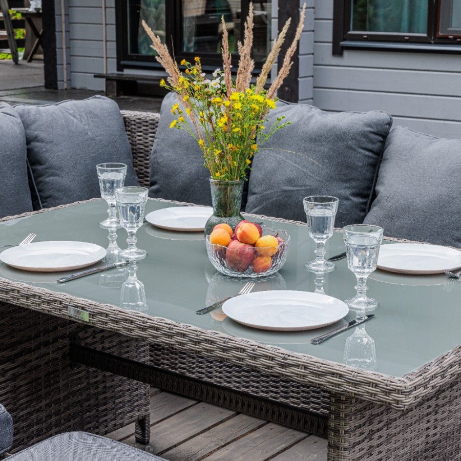 Угловой комплект из искусственного ротанга ZORRO WOOD серый Royal Family