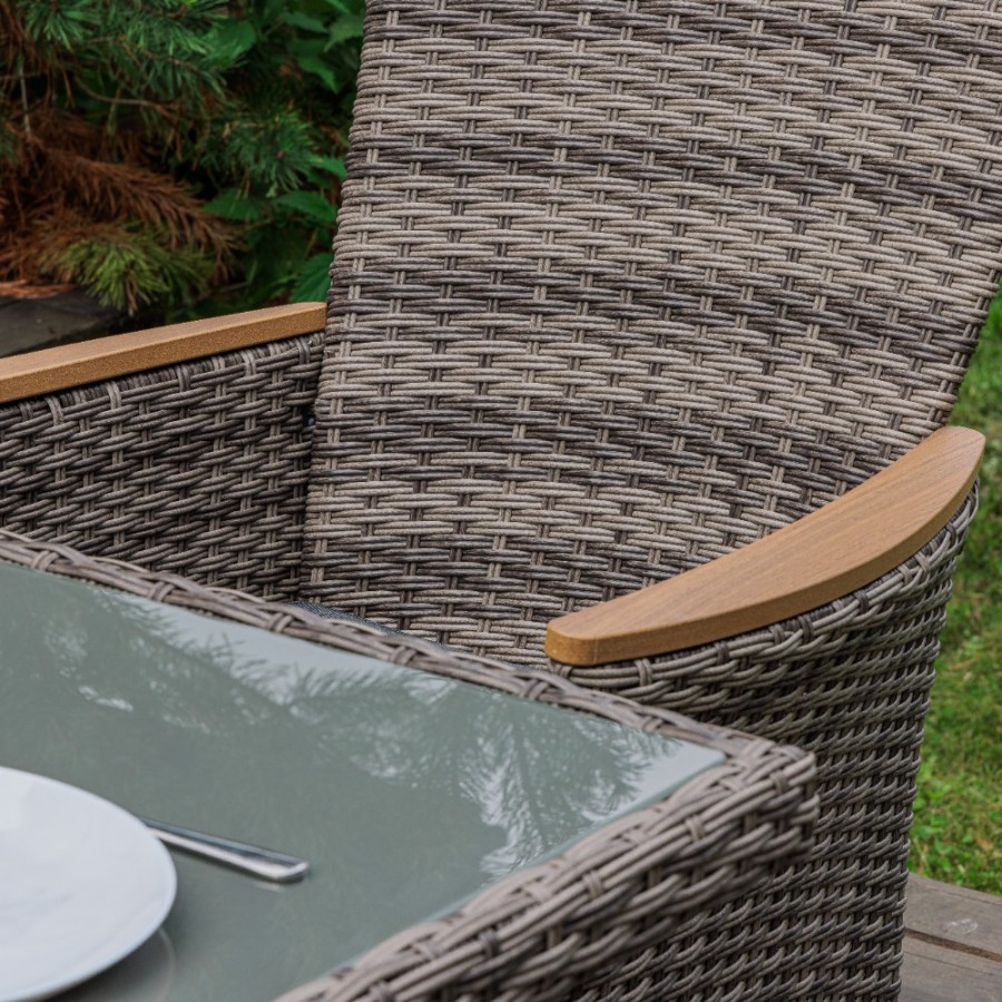 Угловой комплект из искусственного ротанга ZORRO WOOD серый Royal Family