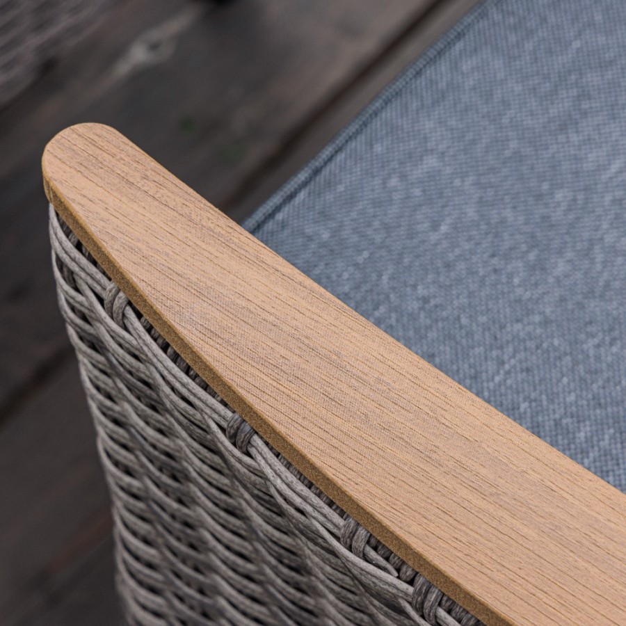 Угловой комплект из искусственного ротанга ZORRO WOOD серый Royal Family