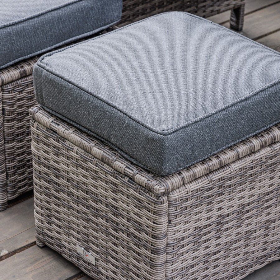 Угловой комплект из искусственного ротанга ZORRO WOOD серый Royal Family