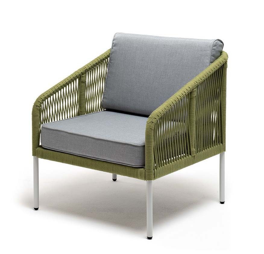 Лаунж-зона 4-местная Канны из роупа со столом Глория салатовая 4sis