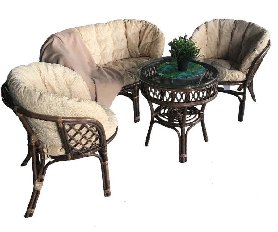 Комплект из натурального ротанга Рузвельт White ЭкоДизайн