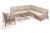 Модульная угловая лаунж-зона Канны из роупа, основание дуб, бежевая 4sis