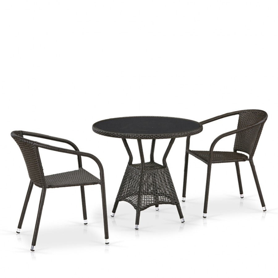 Комплект плетеной мебели T707ANS/Y137C-W53 2Pcs Brown Афины