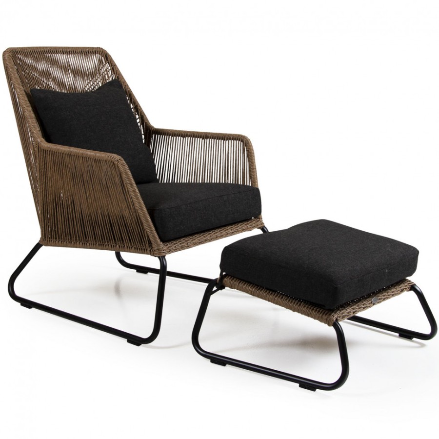 Кресло плетеное коричневое MIDWAY Brafab