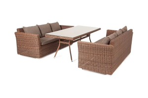 Обеденная группа плетеная из ротанга Мокко Дабл 4sis