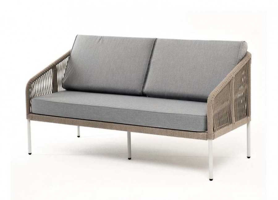 Лаунж-зона 4-местная Канны из роупа со столом Глория светло-серая 4sis