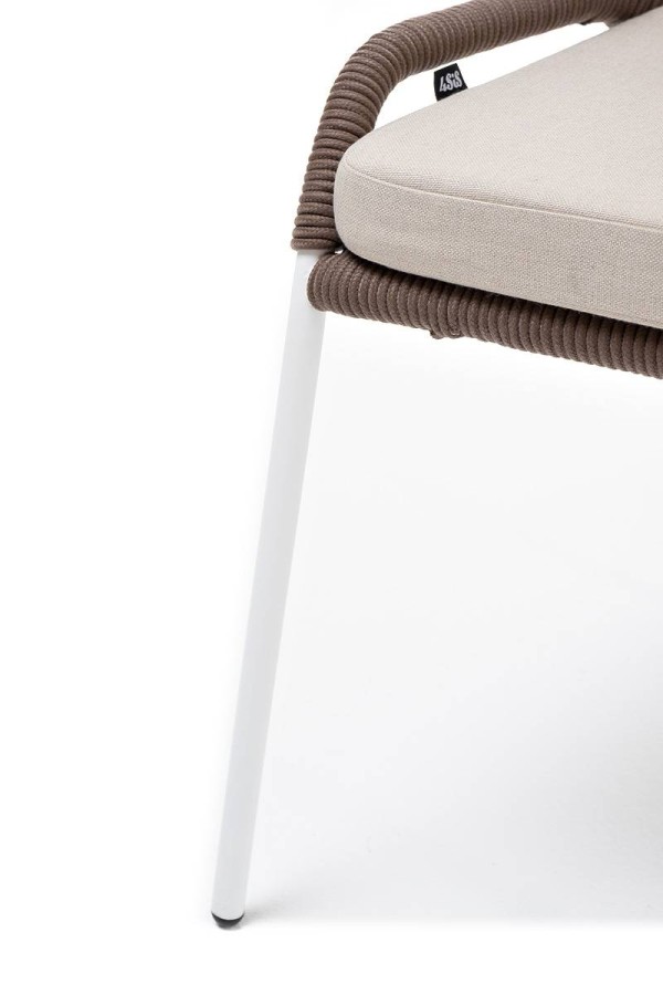 Плетеный стул Милан из роупа бежево-коричневый 4sis