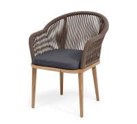Стул плетеный из роупа Лион, серо-коричневый 4sis