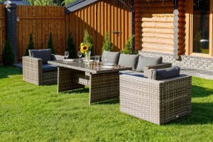 Комплект мебели Karl с обеденным столом серый Royal Family