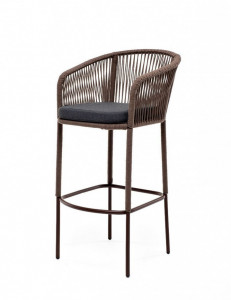 Барный стул из роупа Марсель коричневый 4sis Барный стул из роупа Марсель коричневый 4sis