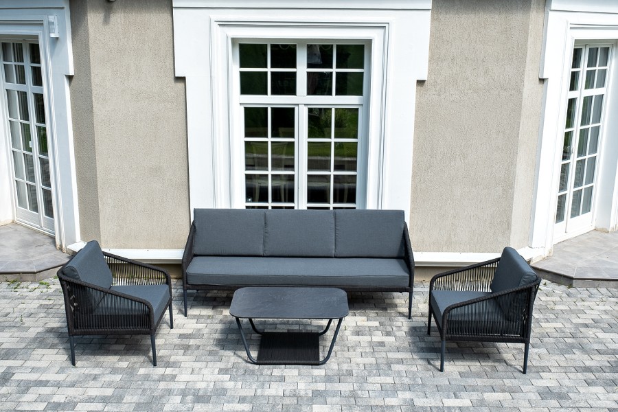 Лаунж-зона 5-местная из роупа Канны светло-серая 4sis