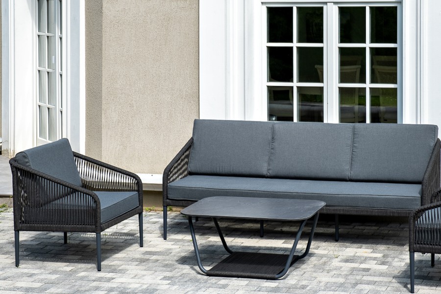 Лаунж-зона 5-местная из роупа Канны светло-серая 4sis