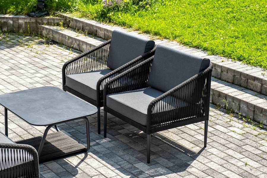 Лаунж-зона 5-местная из роупа Канны светло-серая 4sis