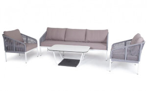 Лаунж-зона 5-местная из роупа Канны светло-серая 4sis