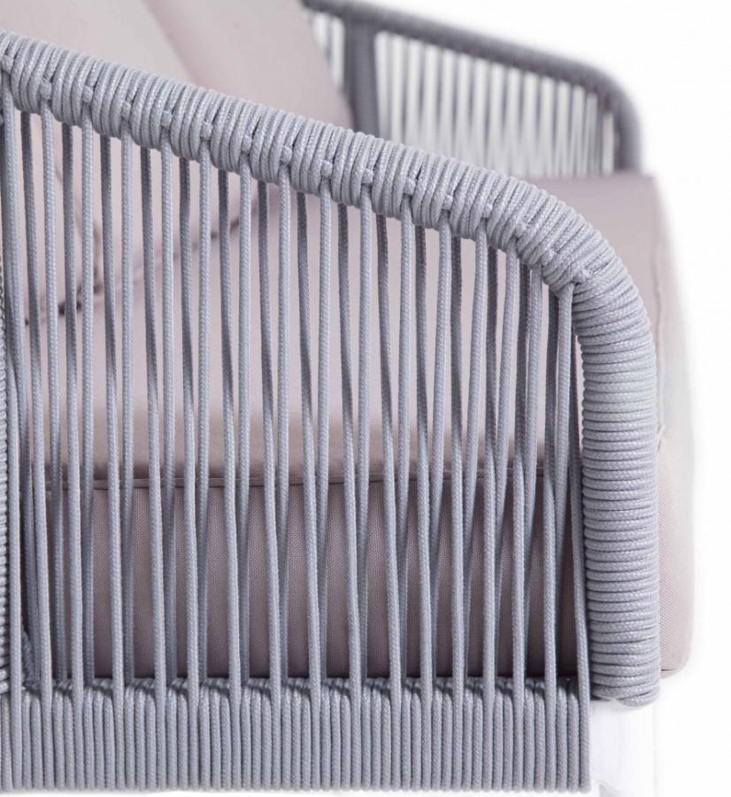 Лаунж-зона 5-местная из роупа Канны светло-серая 4sis