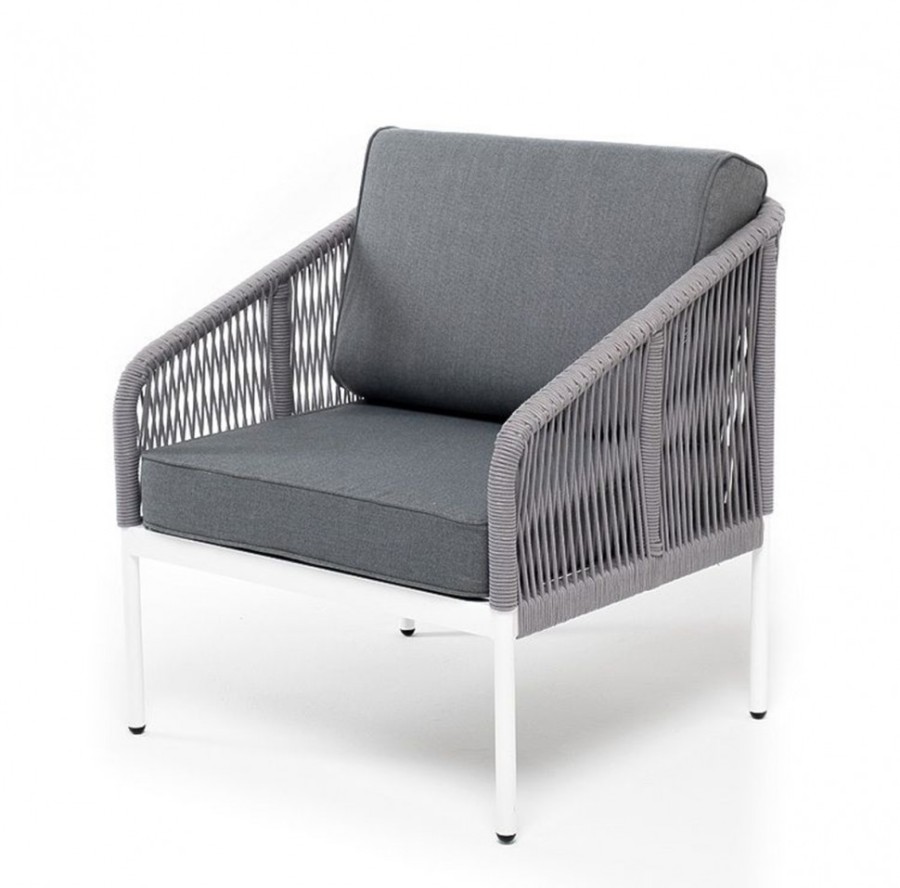 Лаунж-зона 5-местная из роупа Канны светло-серая 4sis