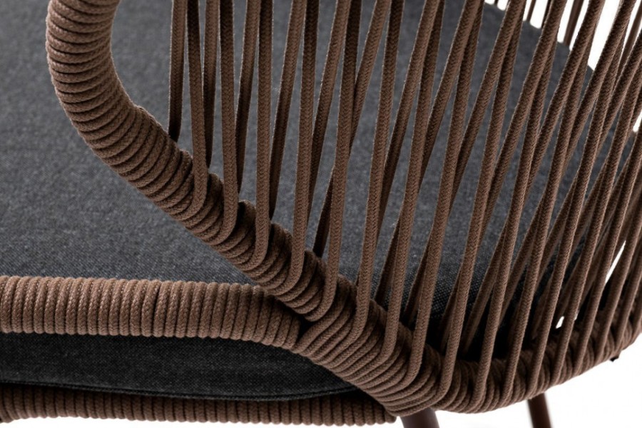 Плетеный стул из роупа Милан серо-коричневый 4sis