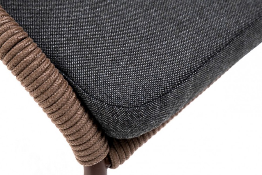 Плетеный стул из роупа Милан серо-коричневый 4sis