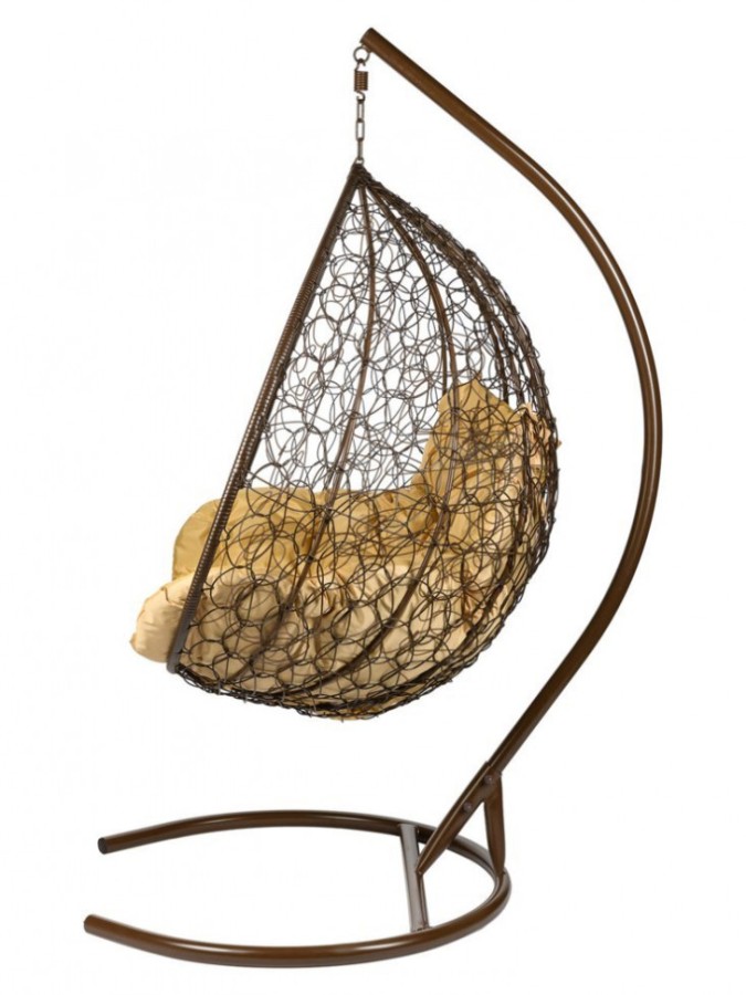 Двойное подвесное кресло Gemini promo коричневое Garden story