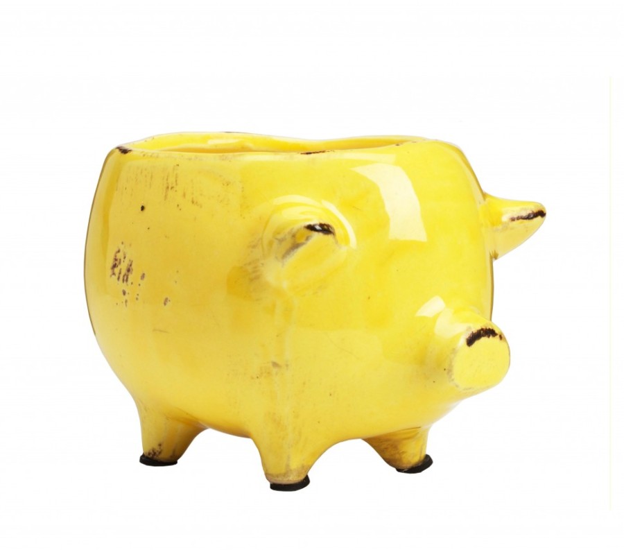 Цветочный горшок Pig Planter желтый